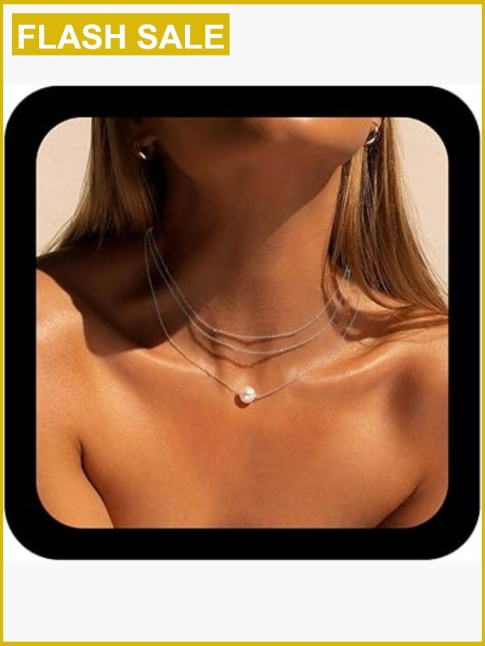 Vintage Layered Pearl Choker Silver Bead Station Necklace Multilayer Jewelry